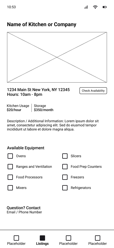 Low fidleity wireframe option 4.